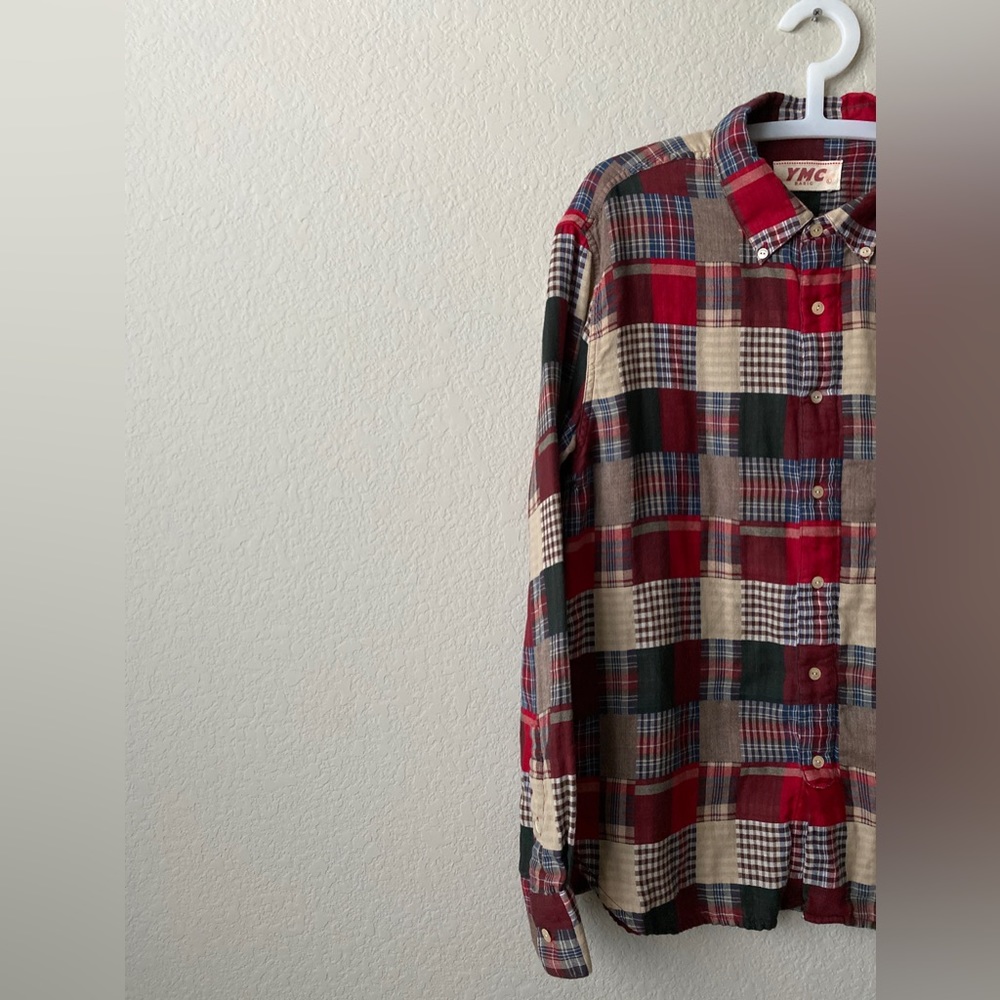 Ymc Multi-Color Long Sleeve 3/4 Button Up - image 2